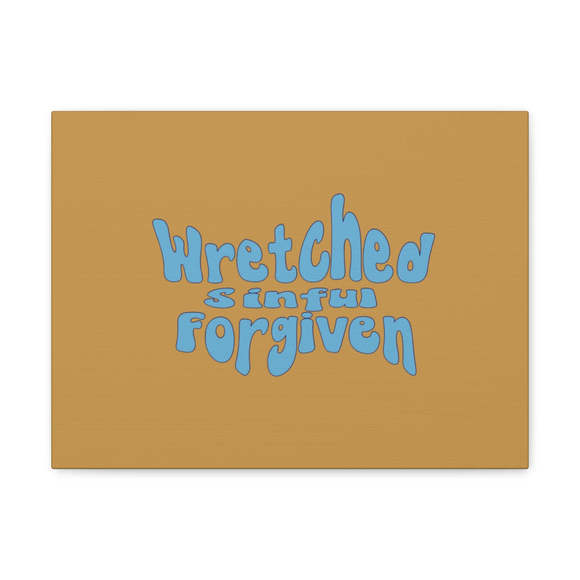 Scripture Sign Sinful But Forgiven Orange Luke 6:37 Bible Canvas Christian Wall